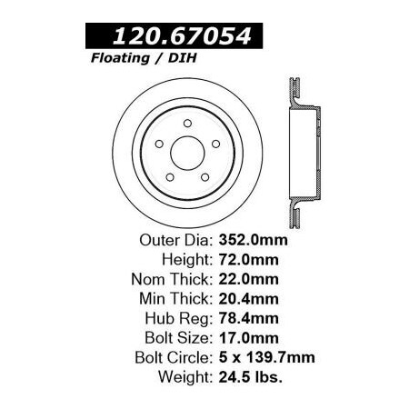 Centric StopTech Premium Cryostop Rotor; Rear, StopTech 120.67054CRY